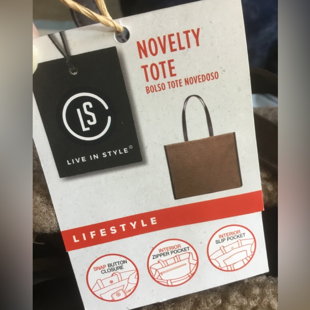 Brown Sherpa Tote Bag - Picture 2 of 13